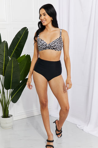 Marina West Swim Take A Dip Twist High-Rise Bikini in Leopard - Shop women Dresses & Apparel online | The Fashion Game - The Fashion Game