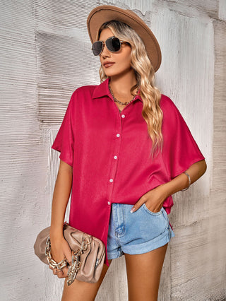 Button Front Dolman Sleeve Shirt - Shop women Dresses & Apparel online | The Fashion Game - The Fashion Game