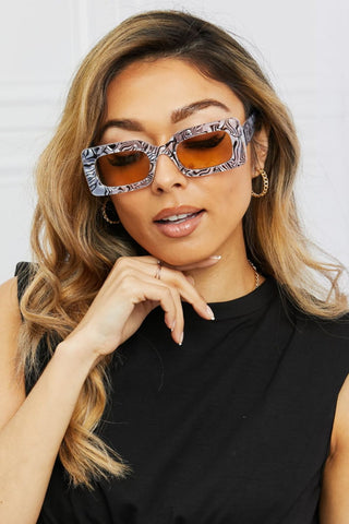 Tortoiseshell Rectangle Polycarbonate Sunglasses - Shop women Dresses & Apparel online | The Fashion Game - The Fashion Game