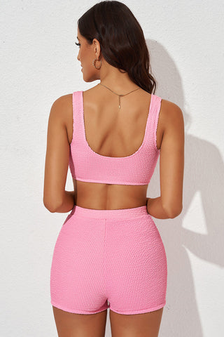 Textured Sports Bra and Shorts Set - Shop women Dresses & Apparel online | The Fashion Game - The Fashion Game