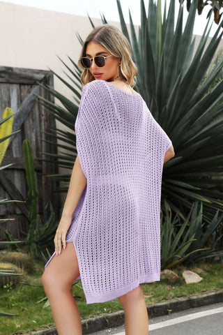 Openwork Side Slit Cover-Up Dress - Shop women Dresses & Apparel online | The Fashion Game - The Fashion Game