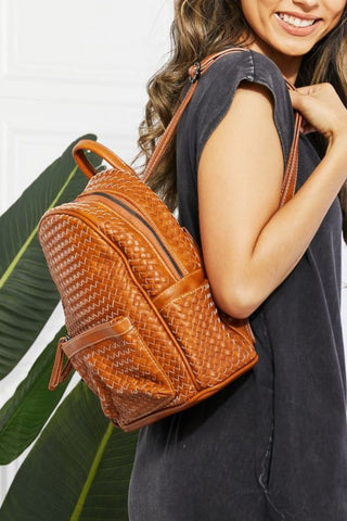 SHOMICO Certainly Chic Faux Leather Woven Backpack - Shop women Dresses & Apparel online | The Fashion Game - The Fashion Game
