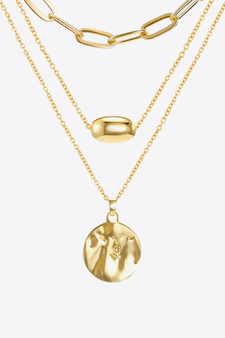 18K Gold Plated 3-Piece Pendant Necklace Set - Shop women Dresses & Apparel online | The Fashion Game - The Fashion Game